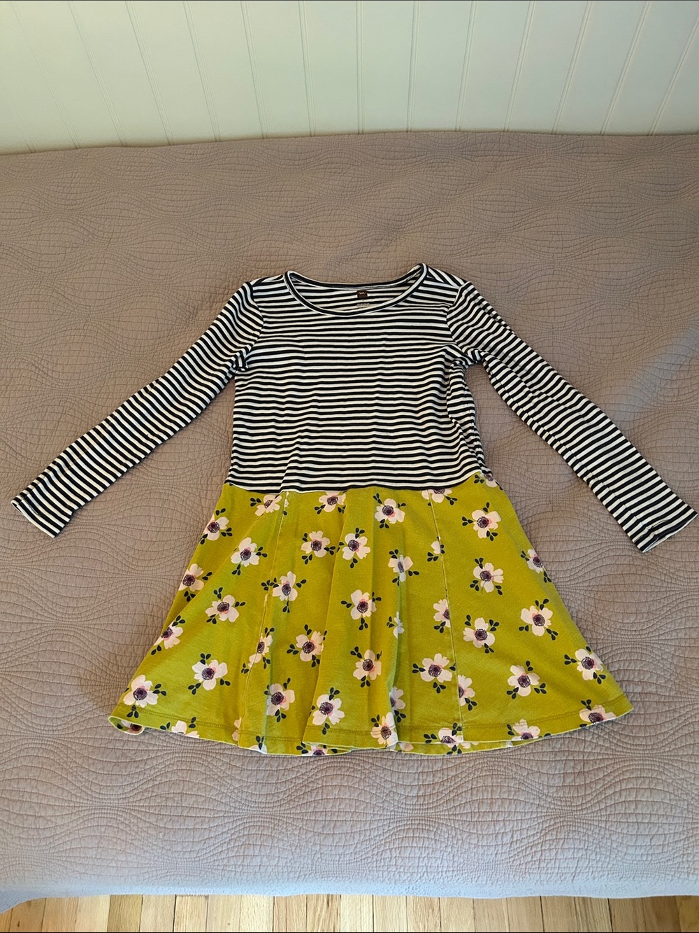 Tea Striped Floral Dress